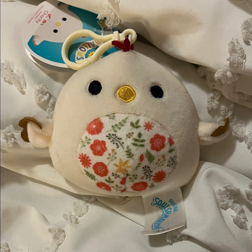 Squishmallows Charity Clip On Plush with Floral Pattern